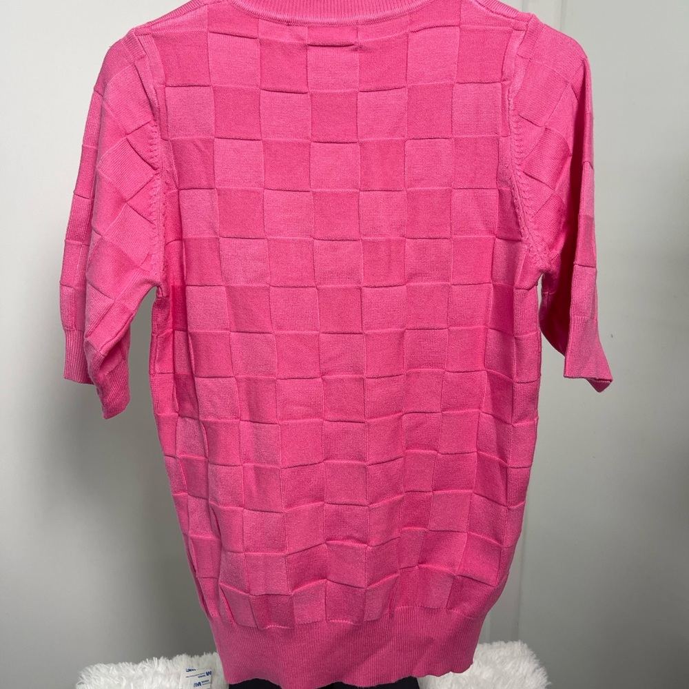 Vine & Love Fuchsia Checkered Top - Picture 4 of 5